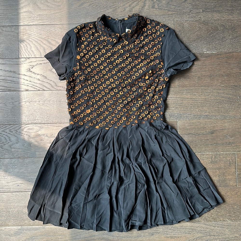 Opening ceremony beaded pleated collar dress. EUC